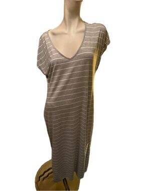 Z Supply Gray and White Striped Dress
